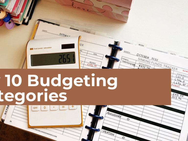 the organized money budget planner